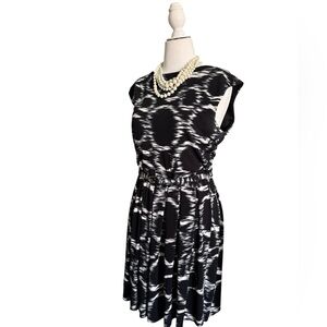 Gorgeous Black and White, Alfani dress. A-line with belt.